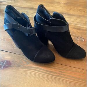 Rag & Bone Black Calf Hair Booties. Size 38.